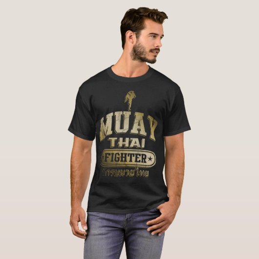 GoldMuay thailändischer Kämpfer T-Shirt (Vorne ganz)