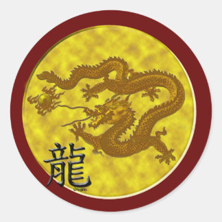 Goldmünzdrache Runder Aufkleber