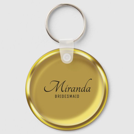 Goldmünze Elegant Luxury Bridesmaid Gastgeschenk H Schlüsselanhänger (Vorderseite)