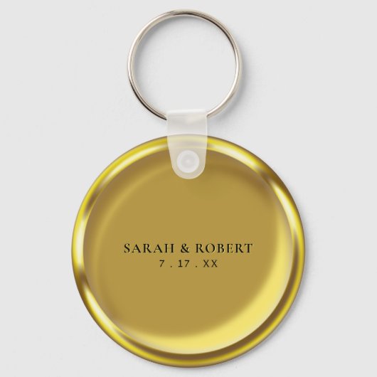 Goldmünze Elegant Luxury Bridesmaid Gastgeschenk H Schlüsselanhänger (Rückseite)
