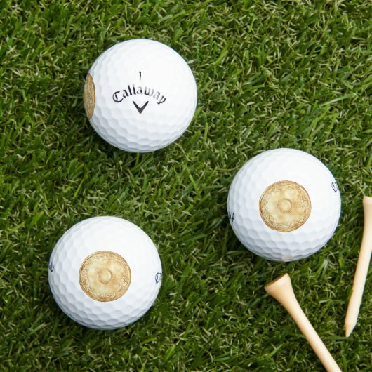 Goldmünze Golfball (Insitu Gras)