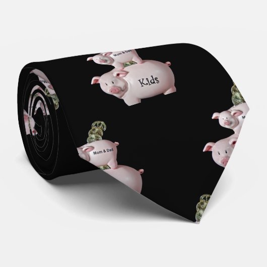 Goldmünze im Sparschwein Krawatte (Gerollt)