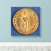 Goldmünze, mit Johannes dem Täufer, 16. Jahrhunder Leinwanddruck (Insitu (Holzboden))