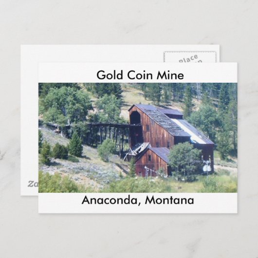 Goldmünze Postkarte (Vorne/Hinten)