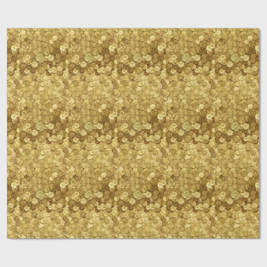 Goldmünzen Geschenkpapier (Flach)