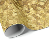 Goldmünzen Geschenkpapier (Rolleneckpunkt)