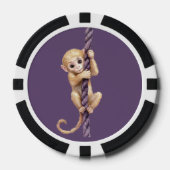 Goldmünzenaffe lila Seil Pokerchips (Vorderseite)
