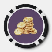 Goldmünzenaffe lila Seil Pokerchips (Rückseite)