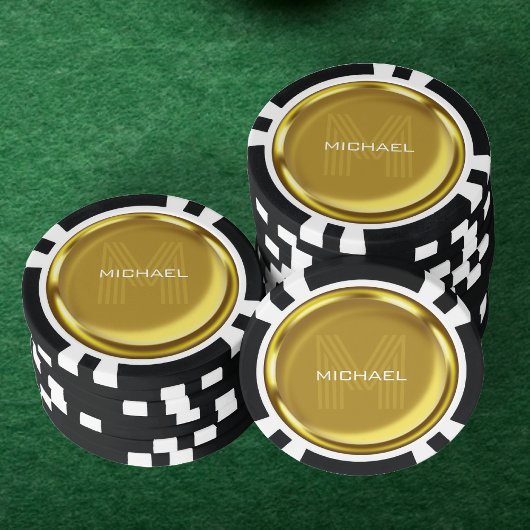 Goldmünzname Monogram Pokerchips