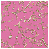 GoldMusiknoten auf Ihrem kundenspezifischen Stoff (Nahaufnahme)