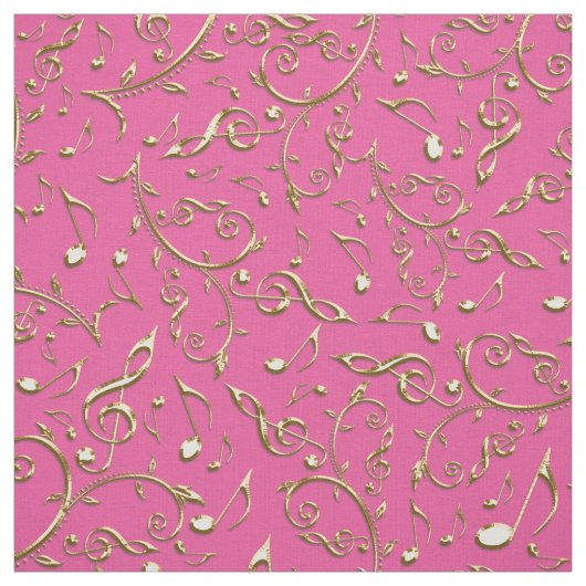 GoldMusiknoten auf Ihrem kundenspezifischen Stoff (Muster)