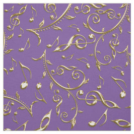 GoldMusiknoten auf Lila oder irgendeinem Stoff