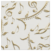 GoldMusiknoten auf Weiß oder irgendeinem Stoff (Nahaufnahme)