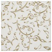 GoldMusiknoten auf Weiß oder irgendeinem Stoff (Muster)