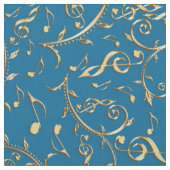 GoldMusiknoten-Blumengewebe Customiable Farbew Stoff (Nahaufnahme)