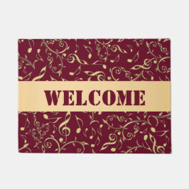 GoldMusiknoten mit kundengerechter Farbtür-Matte Fußmatte