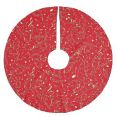 GoldMusiknoten-Musik-Weihnachtsbaum-Rock Polyester Weihnachtsbaumdecke (Vorderseite)