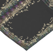 GoldMusiknoten-Rahmen auf schwarzem Kurzer Tischläufer (Ecke)