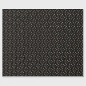Goldmuster auf Schwarz . Geschenkpapier (Flach)