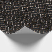 Goldmuster auf Schwarz . Geschenkpapier (Ecke)