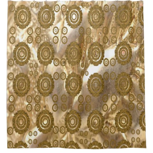 Goldmuster Blumenduschvorhang Duschvorhang (Vorderseite)