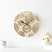 Goldmuster: glänzendes abstraktes Luxus-Design Große Wanduhr (Zuhause)