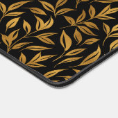 Goldmuster-Muster auf Schwarz-Monogramm-Blätter Schreibtischunterlage (Ecke)