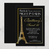 Goldnacht Gewohnheits-Einladung in der Einladung (Vorne/Hinten)