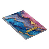 Goldname Abstrakt Modernes Blau Lila Rosa Chic Notizblock (Rechte Seite)