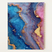 Goldname Abstrakt Modernes Blau Lila Rosa Chic Planer (Rückseite)