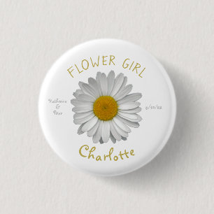 Goldname-Blume-Girl-Button von Daisy Blume Button