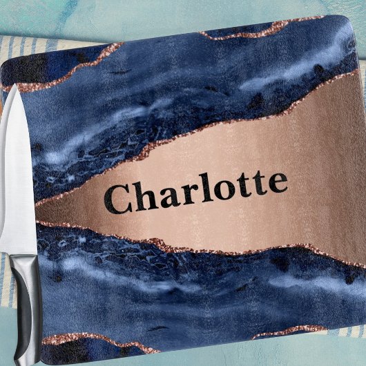 Goldname der Rose Blauer Marmor Schneidebrett