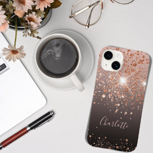 Goldname der schwarzen Rose Glitzer Case-Mate iPhone 14 Hülle