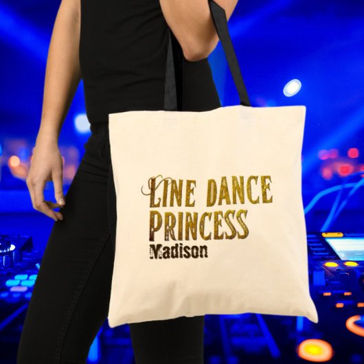 Goldname des Line Dance Princess Tragetasche