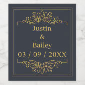 Goldname Flasche Set Weinetikett (Einzelnes Label)