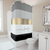 Goldname mit dem benutzerdefinierten schwarzen Str Duschvorhang (Beispiel)