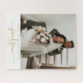 Goldname-Monogramm für das Hochzeitsstift Foto Puzzle (Horizontal)