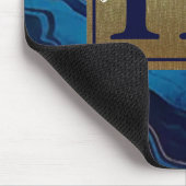 Goldname und Monogram für die blaue Gate Mousepad (Ecke)