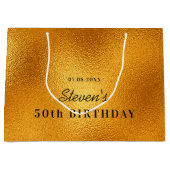 Goldname von Birthday, modern minimalistisch Große Geschenktüte (Vorderseite)