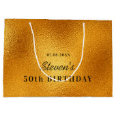 Goldname von Birthday, modern minimalistisch Große Geschenktüte (Rückseite)