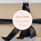 Goldnamen Hochzeitsrot Liebe ist Süß Runder Aufkleber