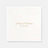 Goldnamen mit kundenspezifischem Skript Hochzeit k Serviette (Vorderseite)