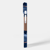 Goldnamensskript der Rose Blauer Marmor Case-Mate iPhone Hülle (Rückseite / Links)