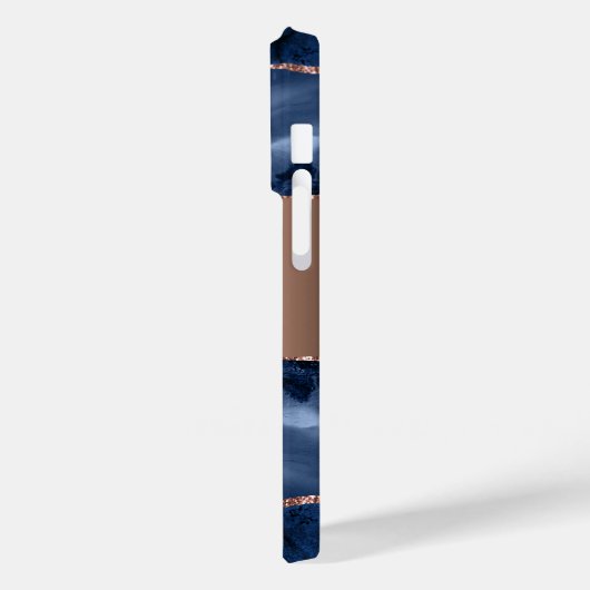 Goldnamensskript der Rose Blauer Marmor Case-Mate iPhone Hülle (Rückseite / Links)