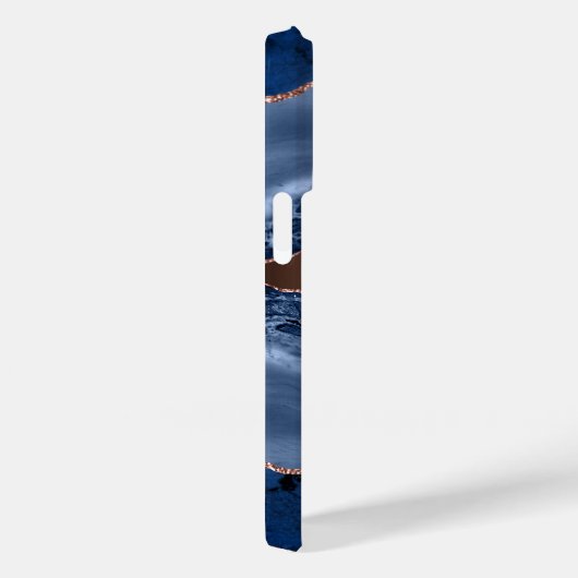 Goldnamensskript der Rose Blauer Marmor Case-Mate iPhone Hülle (Rückseite / Rechts)