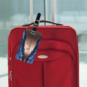 Goldnamensskript der Rose Blauer Marmor Gepäckanhänger