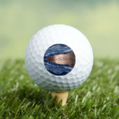 Goldnamensskript der Rose Blauer Marmor Golfball (Insitu T-Shirt)