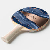 Goldnamensskript der Rose Blauer Marmor Tischtennis Schläger (Vorderseite)