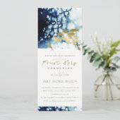 GOLDNAVEN UNTER WASSER FISH ERSTE HOLY COMMUNION EINLADUNG (Stehend Vorderseite)