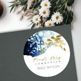 GOLDNAVEN UNTER WASSER FISH ERSTE HOLY COMMUNION RUNDER AUFKLEBER